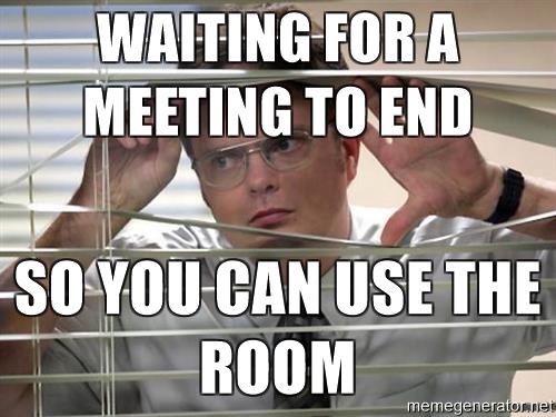 dwight-the-office-waiting-for-a-meeting-to-end-so-you-can-use-the-room